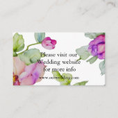 エレガントなピンクとパープルの水彩花のウェディング エンクロージャーカード (正面)