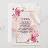 エレガントなピンクとホワイトのローズの結婚式招待状 招待状 (裏面)