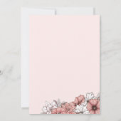 エレガントなピンクとホワイトの花の結婚式招待状 招待状 (裏面)