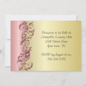 エレガントなピンクとモーブとゴールドの華やかなウェディング 招待状 (裏面)