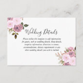 エレガントなピンクとローズゴールドのウェディングレセプションの詳細 エンクロージャーカード (正面)
