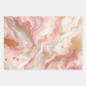 エレガントなピンクとローズゴールドの箔の大理石 ラッピングペーパーシート (正面2)