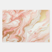 エレガントなピンクとローズゴールドの箔の大理石 ラッピングペーパーシート (正面)