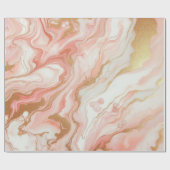 エレガントなピンクとローズゴールドの箔マーブル ラッピングペーパー (フラット)