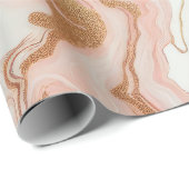 エレガントなピンクとローズゴールドの箔マーブル ラッピングペーパー (ロールコーナー)