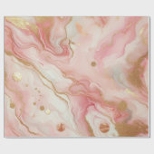 エレガントなピンクとローズゴールドの箔マーブル ラッピングペーパー (フラット)