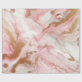 エレガントなピンクとローズゴールドの箔マーブル ラッピングペーパー (フラット)