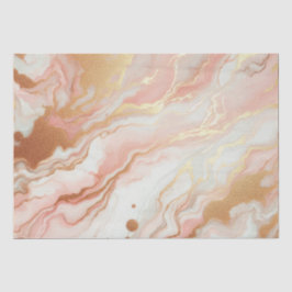 エレガントなピンクとローズゴールドの箔マーブル 薄葉紙
