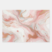 エレガントなピンクとローズゴールドの箔大理石 ラッピングペーパーシート (正面3)