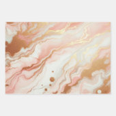 エレガントなピンクとローズゴールドの箔大理石 ラッピングペーパーシート (正面2)