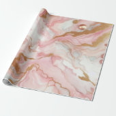 エレガントなピンクとローズゴールドの箔大理石 ラッピングペーパー (アンロールド)