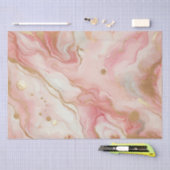 エレガントなピンクとローズゴールドの箔大理石 薄葉紙 (クラフト)