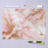 エレガントなピンクとローズゴールドの箔大理石 薄葉紙 (クラフト)