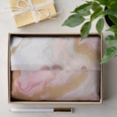 エレガントなピンクとローズゴールドの箔大理石 薄葉紙 (ギフト)