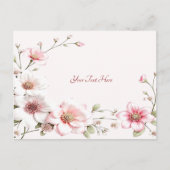 エレガントなピンクと白の花のポストカード ポストカード (正面)