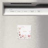 エレガントなピンクと白の花のマグネット マグネット (インサイチュ (食洗機))