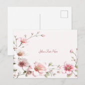 エレガントなピンクと白の花の絵葉書 ポストカード (正面/裏面)