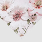 エレガントなピンクと白の花柄ティッシュペーパー 薄葉紙 (詳細)