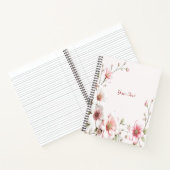 エレガントなピンクと白の花柄ノート ノートブック (内部)