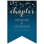 エレガントなピンクと紺碧の結婚式　新しい章の始まり バンティングフラッグ (第3の旗)