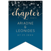 エレガントなピンクと青の結婚式　新しい章 バンティングフラッグ (第3の旗)