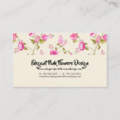 エレガントなピンクによっては名刺が開花します 名刺 (裏面)