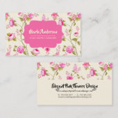 エレガントなピンクによっては名刺が開花します 名刺 (正面/裏面)