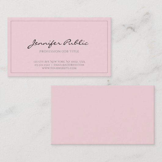 エレガントなピンクのきれいな専門のモダンでシックな平野 名刺 (正面/裏面)