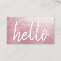エレガントなピンクのこんにちはイベントプランナーの名刺