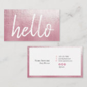 エレガントなピンクのこんにちはイベントプランナーの名刺 名刺 (正面/裏面)