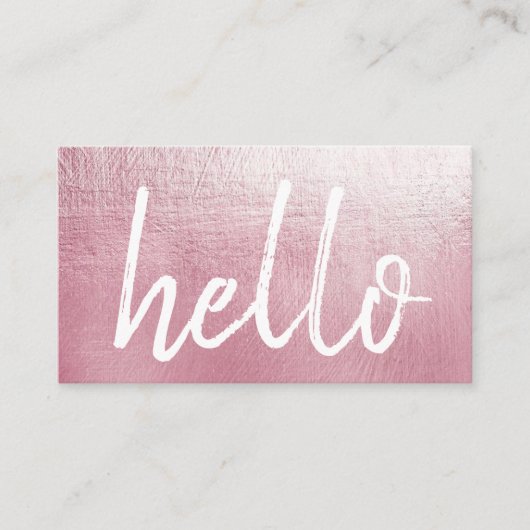 エレガントなピンクのこんにちはイベントプランナーの名刺 名刺 (正面)