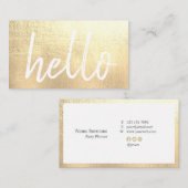 エレガントなピンクのこんにちはイベントプランナーの名刺 名刺 (正面/裏面)