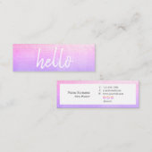 エレガントなピンクのこんにちはプランナーの小型名刺 スキニー名刺 (正面/裏面)