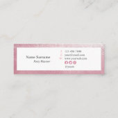 エレガントなピンクのこんにちはEventPlannerの小型名刺 スキニー名刺 (裏面)