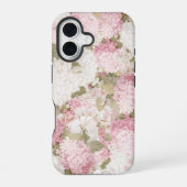 エレガントなピンクのアジサイ 水彩画 iPhone 16ケース (裏面)