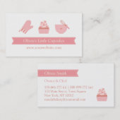 エレガントなピンクのカップケーキのベーカリーのパン屋 名刺 (正面/裏面)