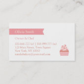 エレガントなピンクのカップケーキのベーカリーのパン屋 名刺 (裏面)