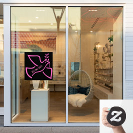 エレガントなピンクのカラフルな鳥のウェルカムボード画像 ウィンドウサイン