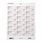 エレガントなピンクのガーデンフラワー 返送先ラベル ラベル (フルシート)