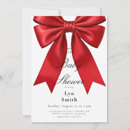 エレガントなピンクのクォレットボウ ベビーシャワー ガール 招待状