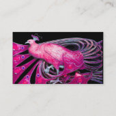 エレガントなピンクのクジャクの宝石 ゴールドのスパークル 名刺 (裏面)