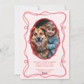 エレガントなピンクのクリスマスフォト シーズンカード (裏面)