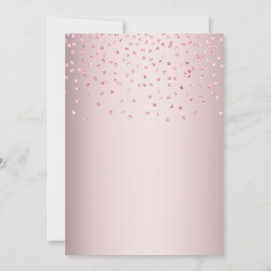 エレガントなピンクのグリッター結婚式の披露宴 招待状 (裏面)