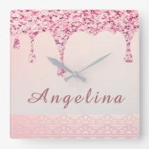 エレガントなピンクのグリッター ドリップレース ブライダルシャワー