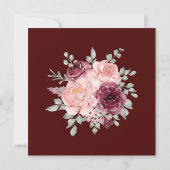 エレガントなピンクのグリーンサークルフレームの結婚式の招待状 招待状 (裏面)