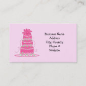 エレガントなピンクのケーキ 名刺 (裏面)