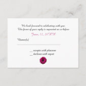 エレガントなピンクのゲルバダリア ウェディング RSVP カード (裏面)