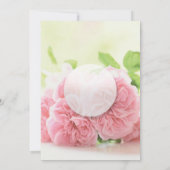 エレガントなピンクのサマー ローズ ウェディング ブライダル シャワー 招待状 (裏面)