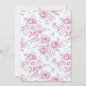エレガントなピンクのシノワズリー ベビーシャワー 招待状 (裏面)