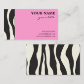 エレガントなピンクのシマウマの名刺 名刺 (正面/裏面)